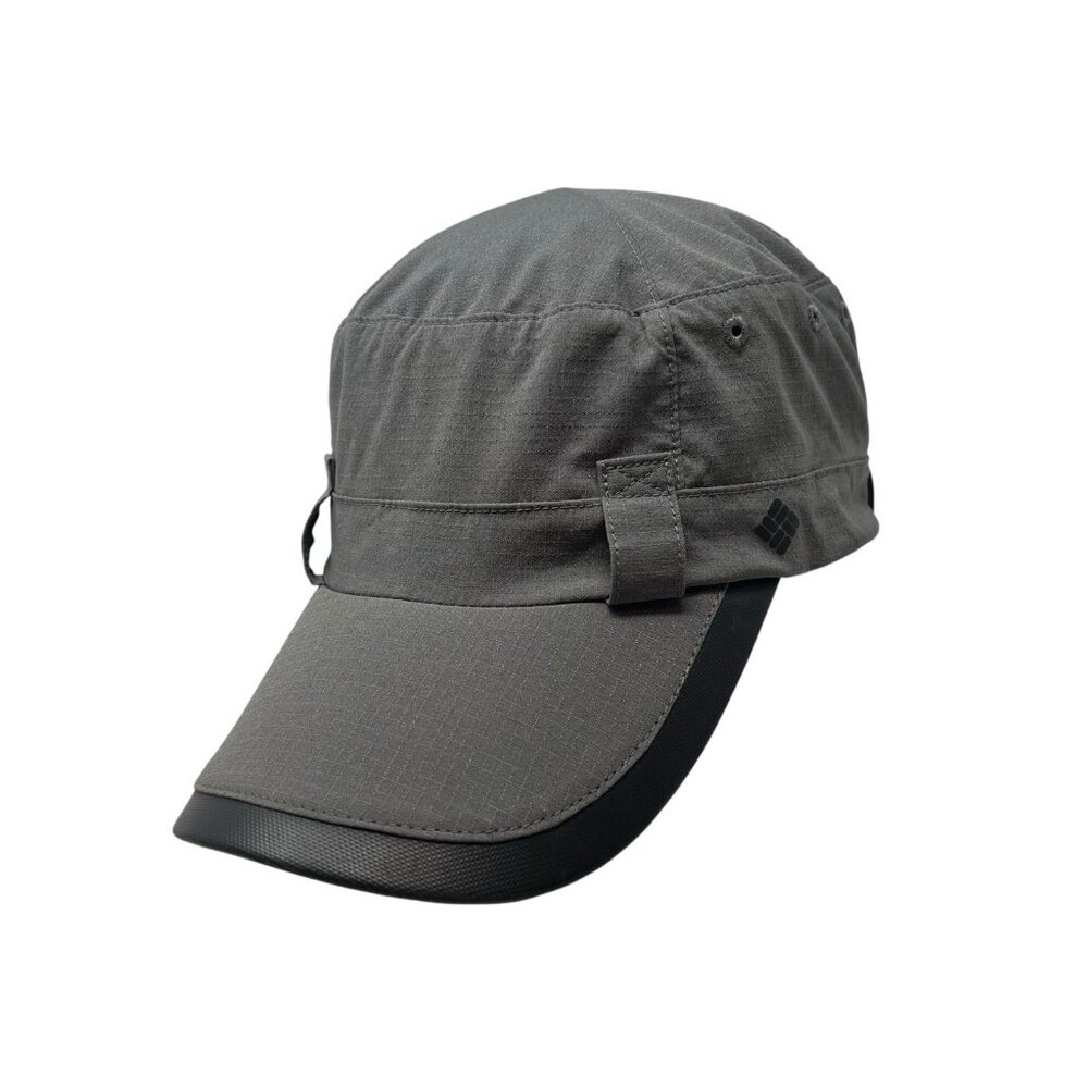 Columbia Cadet Military Hat Cap S/M Fitted Belt Loop Gray Unstructured 7 1/8